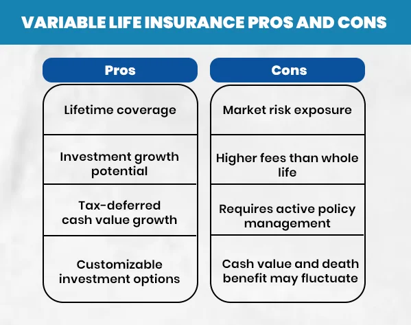 Variable Life Insurance Pros and Cons
